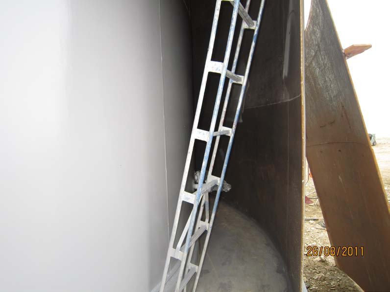 Overflatebehandling av tank